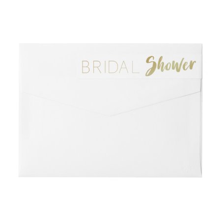 Black Gold Bridal Shower Wrap Around Label