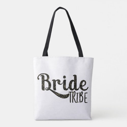 Black Gold Bride TRIBE  Retro Type Graphic Fashion Tote Bag