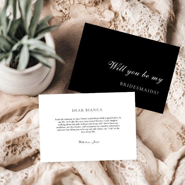 Black & Gold Bridesmaid Proposal Card (Creator Uploaded)