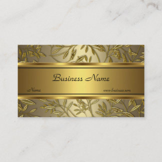 Black Gold Bronze Floral Elegant Business Card