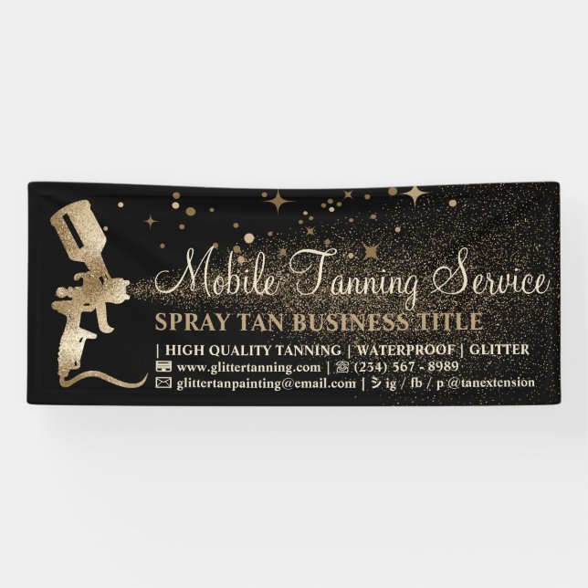 Black Gold Bronze Spray Tanning Banner (Horizontal)