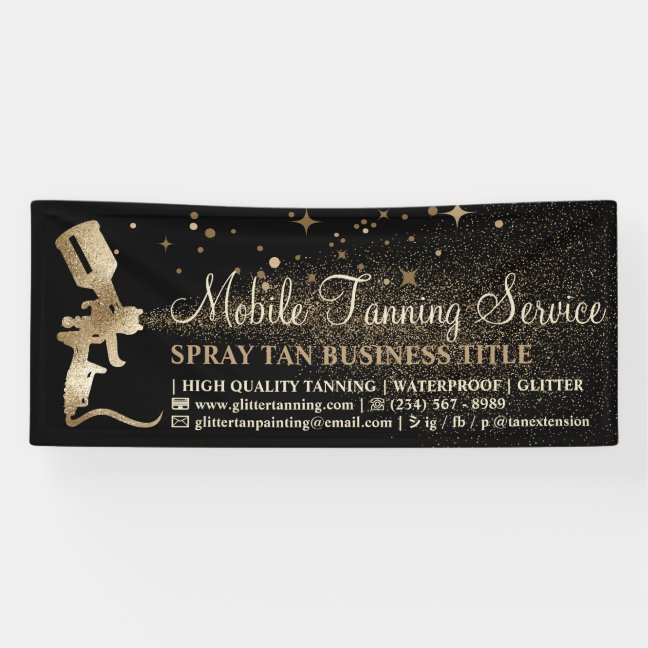 Black Gold Bronze Spray Tanning Banner
