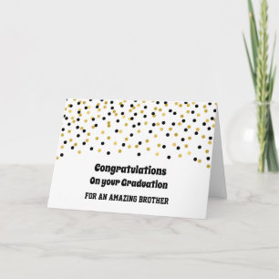Black Gold Brother Congratulations Graduation Card