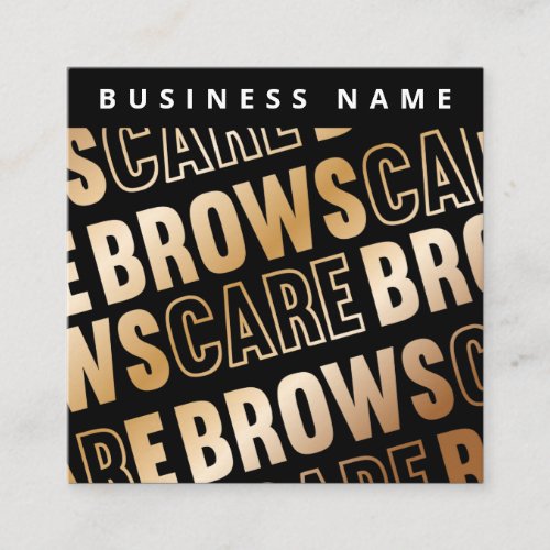 Black Gold Brows Aftercare PMU Brow Instructions Square Business Card