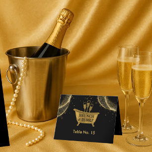 Black Gold Brunch & Bubbly Wedding table number