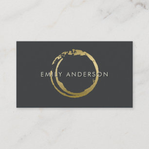 BLACK GOLD BRUSH STROKE STAIN CIRCLE MARK LOGO BUSINESS CARD