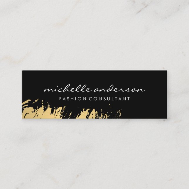 Black / Gold Brushed Mini Business Card (Front)