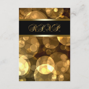 Black Gold Bubbles RSVP Card