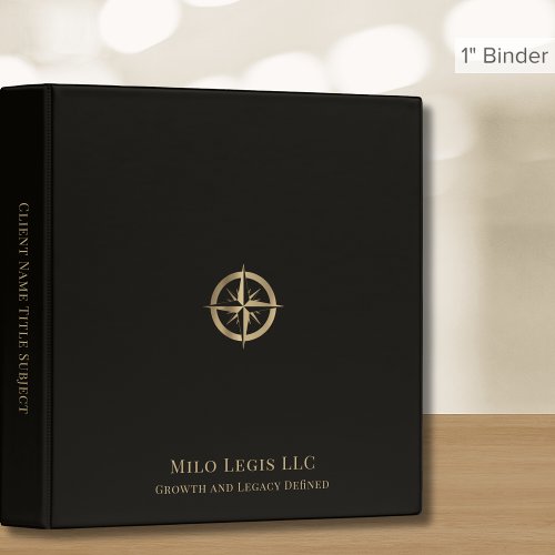 Black Gold Business Binder Custom Logo - Product | North Red Vine