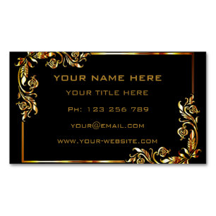 Black Gold Business Card Magnet Your Own Design
