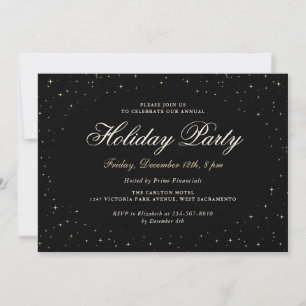 Black Gold Business Christmas Holiday Party Invitation
