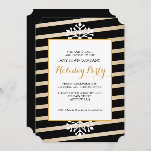 Black  Gold Business Christmas Party Invitation