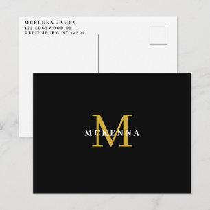 Black Gold Business Customer Client Thank You Postcard