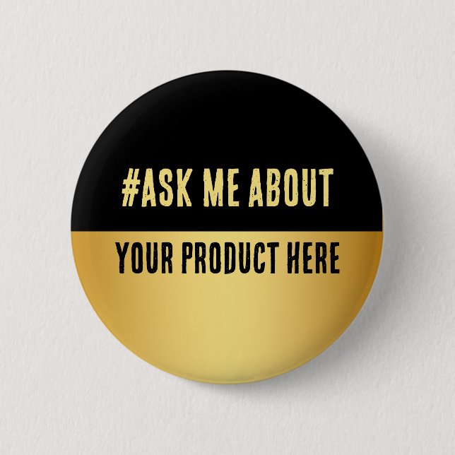 Black & Gold Business Launch Event  Button (Front)