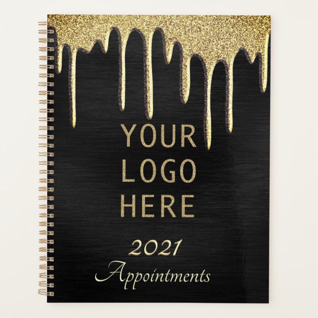 Black Gold Business Logo Appointment Book 2022 Planner (Front)