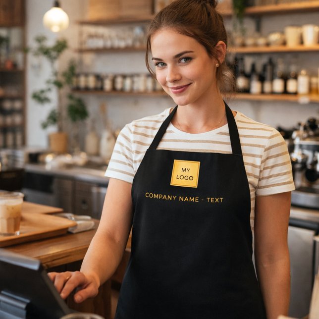 Black gold business logo apron (Creator Uploaded)