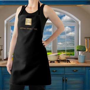 Black gold business logo apron