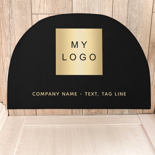 Black gold business logo doormat
