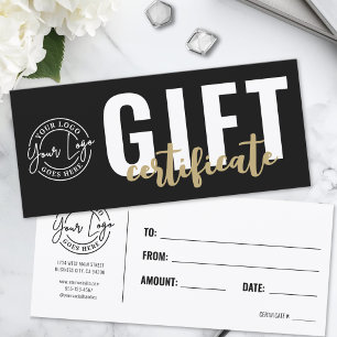 Black Gold Business Logo Gift Certificate