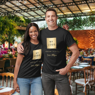 Black gold business logo name signature T-Shirt