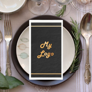 Black gold business logo paper guest towels