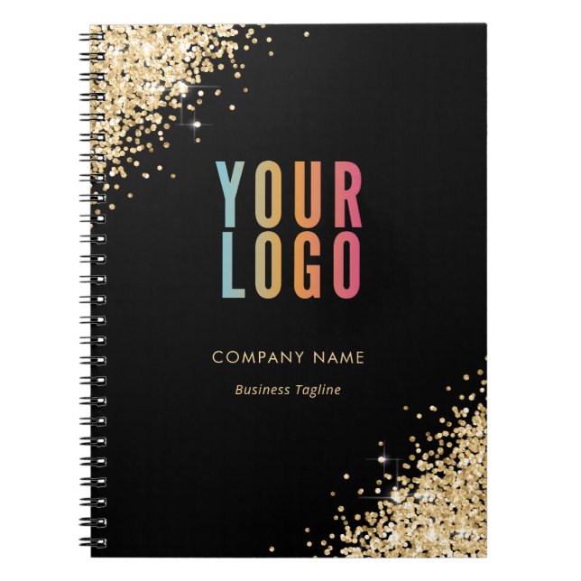 Black Gold Business Logo Promotional Notebook (Front)