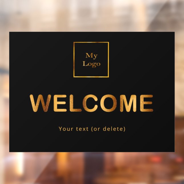 Black gold business logo welcome window cling (Sheet 2)