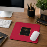 Black gold cardinal red promotional professional mouse pad<br><div class="desc">Modern black gold and cardinal red promotional professional Mouse Pad.
Add your own name and website to personalize.</div>