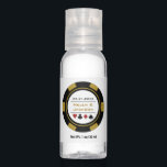Black Gold Casino Poker Chip Las Vegas Wedding Hand Sanitizer<br><div class="desc">These black,  gold,  and white poker chip style hand sanitizer bottles would make a perfect wedding favor. Personalize the design with a names in gold in the center,  and wedding date in black on top.</div>