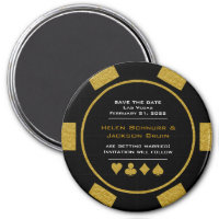Black Gold Casino Poker Chip Wedding Save The Date