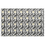 Black Gold Cats Fabric