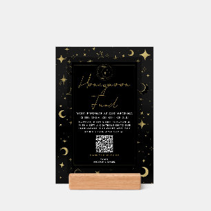 Black & Gold Celestial Moon Stars Honeymoon Fund Holder
