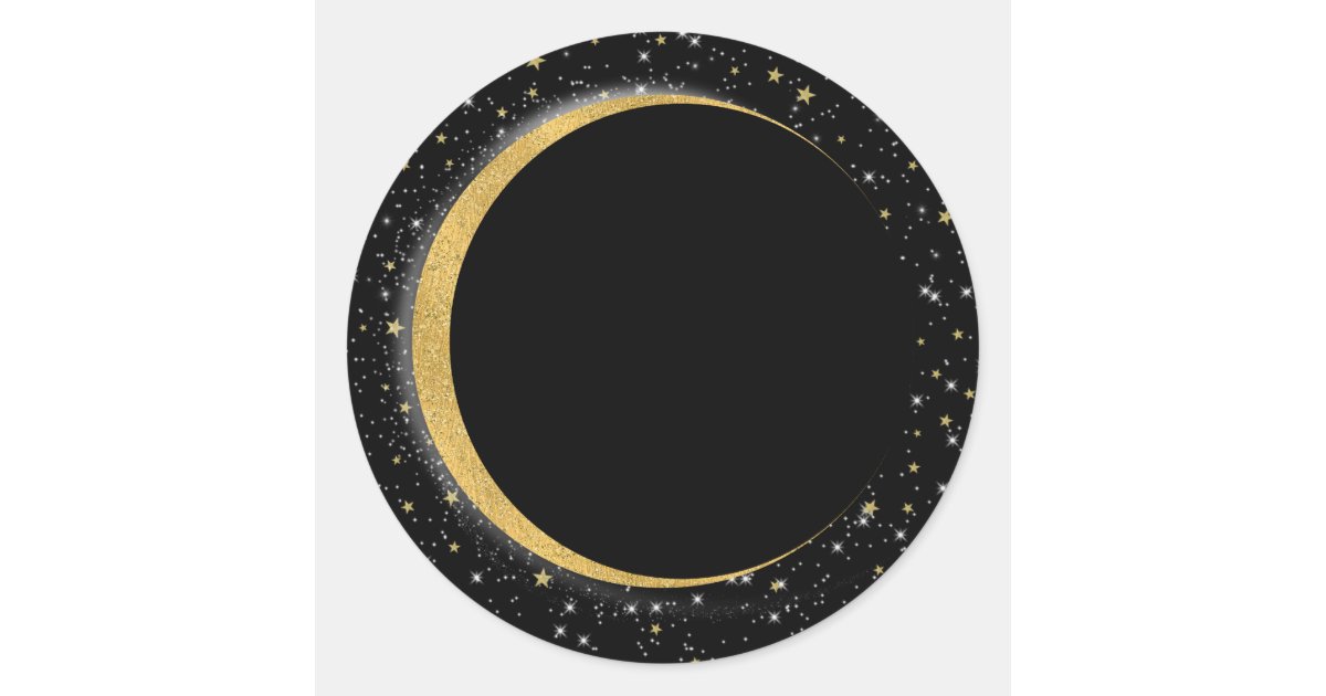 black gold celestial moon stars lunar night classic