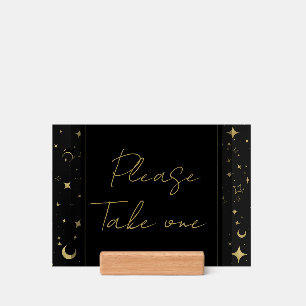 Black & Gold Celestial Moon Stars Wedding Favor Holder