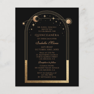 Black Gold Celestial Quinceañera