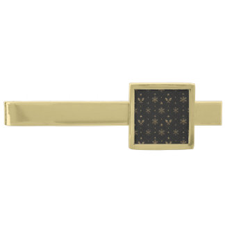 Black & Gold Celestial Snowflake Finish Tie Bar