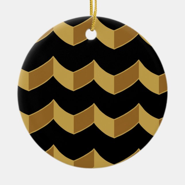 Black Gold Ceramic Ornament (Front)