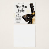 Black Gold Champagne Cheers New Years Eve Party (Front & Back)