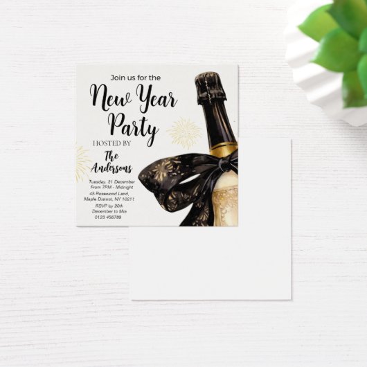 Black Gold Champagne Cheers New Years Eve Party (Desk)