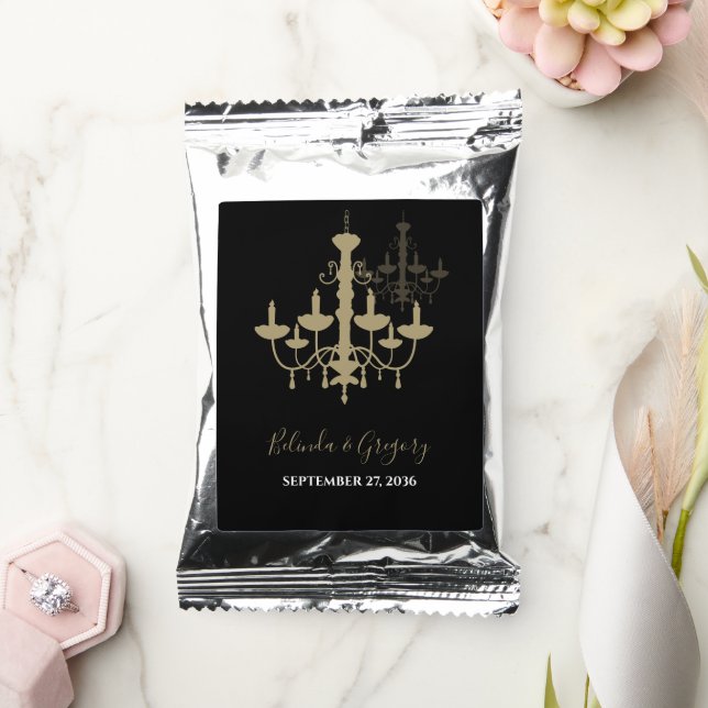 Black Gold Chandelier Wedding Coffee Drink Mix (Wedding)
