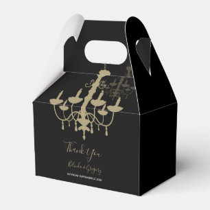 Black Gold Chandelier Wedding Favor Boxes