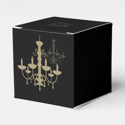 Black Gold Chandelier Wedding Favor Boxes