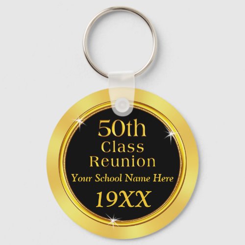 Black Gold Cheap 50th Class Reunion Party Favors Keychain