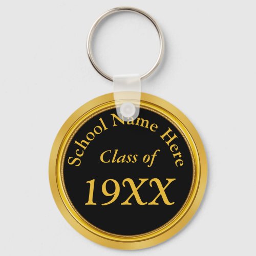 Black Gold Cheap Class Reunion Favors Personalized Keychain