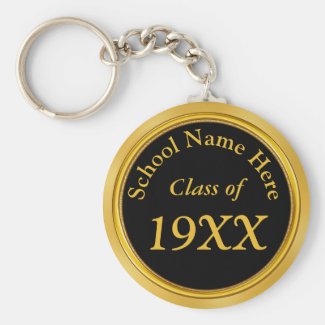 Black Gold Cheap Class Reunion Favors Personalized Keychain