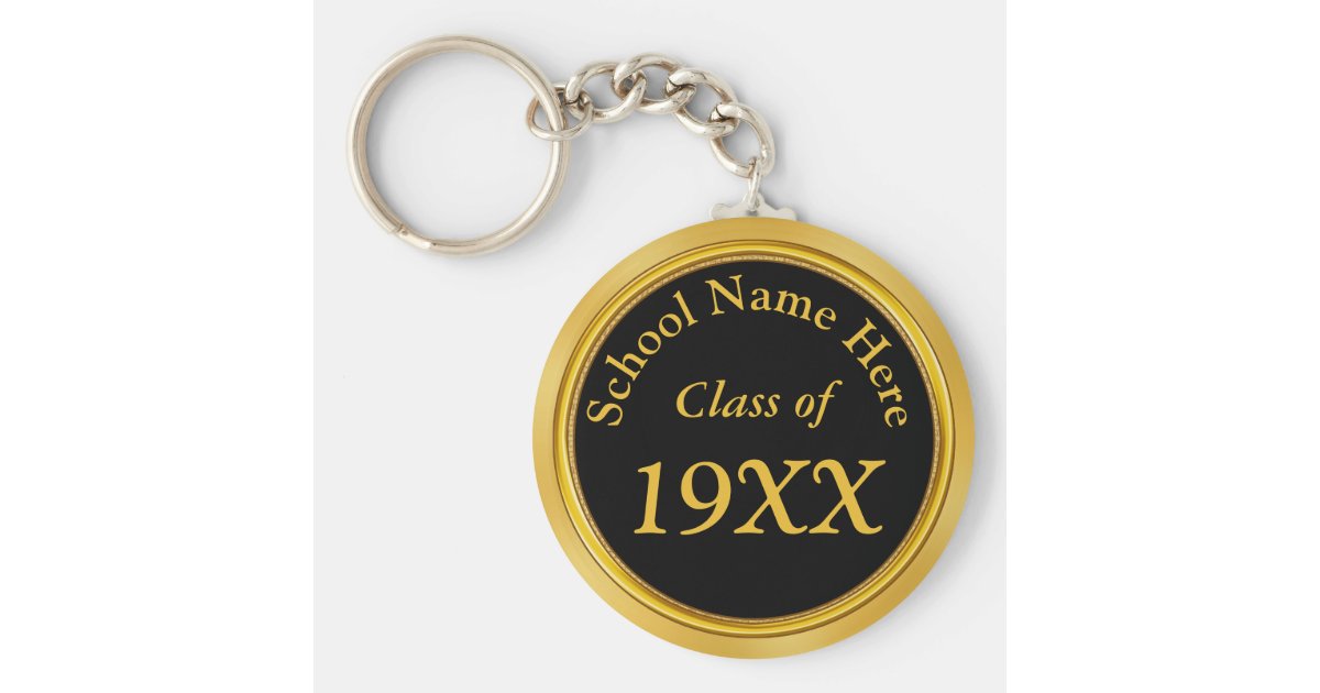 Black Gold Cheap Class Reunion Favors Personalized Keychain | Zazzle.com