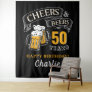 Black Gold Cheers And Beers Any Age Birthday Tapestry