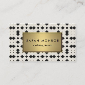 Black & Gold Chevron Pattern Business Card