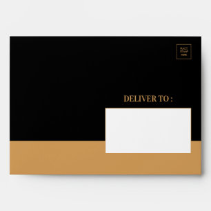 Black Gold Chic Birthday Envelope