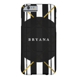 Black &amp; Gold Chic Glam Geometric Modern Pattern Barely There iPhone 6 Case